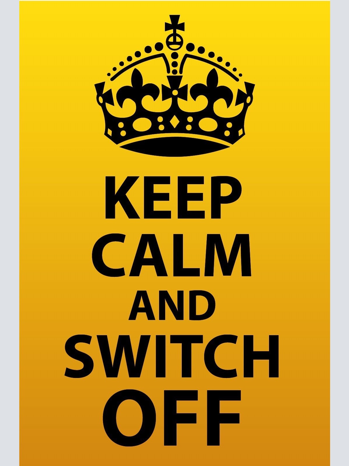 Schild Keep Calm Switch Off Ausschalten 12x18 / 20x30 / 30x40 Blech od. Holz