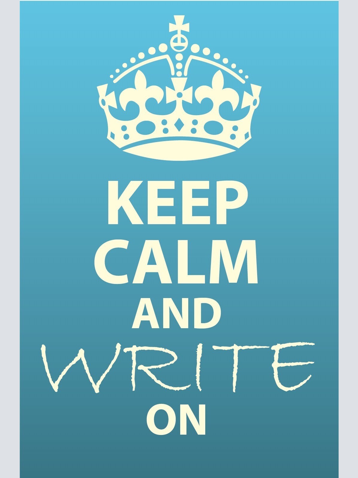 Schild Keep Calm Write On Weiter schreiben 12x18 / 20x30 / 30x40 Blech od. Holz