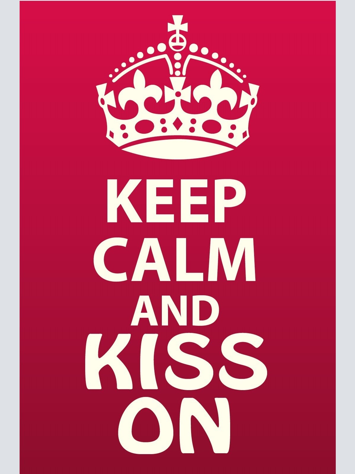 Schild Keep Calm Kiss On Weiter Küssen Kuss 12x18 / 20x30 / 30x40 Blech od. Holz