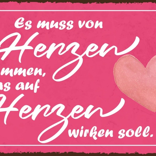Nostalgie Schild Von Herzen Liebe Freunde 12x18 / 20x30 / 30x40 Blech od. Holz
