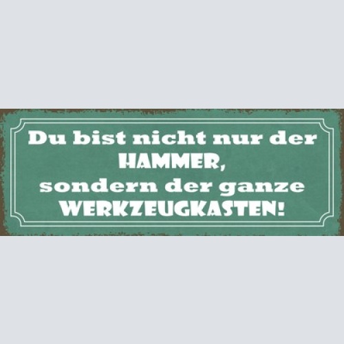 Schild Du Bist Nicht Nur Der Hammer Sondern Der Ganze Werkzeugkasten 27x10