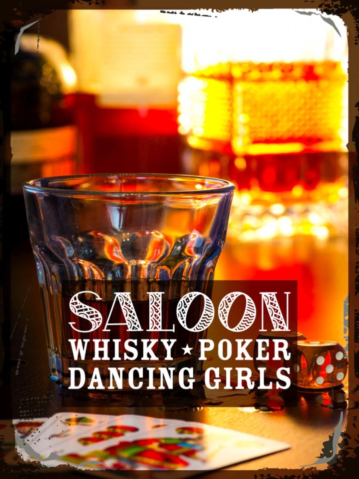 Schild Saloon Whiskey Poker Dancing Girls Bar 12x18 20x30 30x40 Blech/Holz