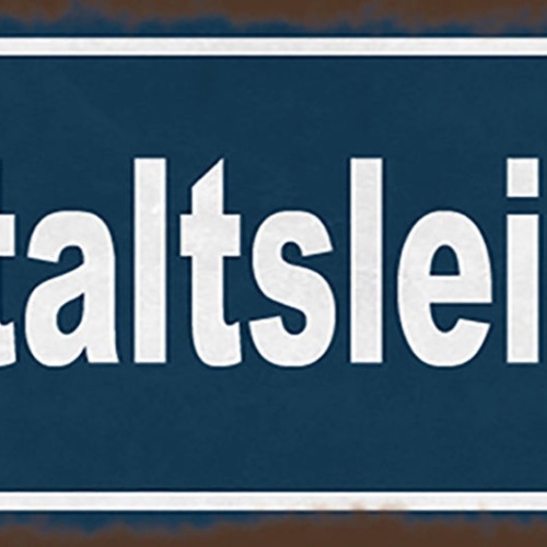 Schild Anstaltsleitung Direktion Anstalt Leiter Chef Arbeit 27x10 Blech od.Holz