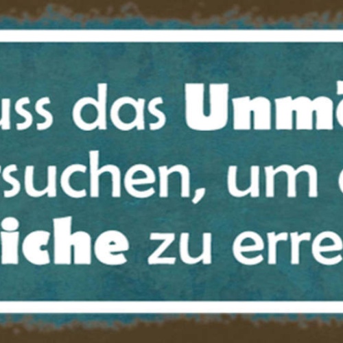 Schild Man Muss Das Unmögliche Versuchen Um Das Mögliche Zu Erreichen 27x10