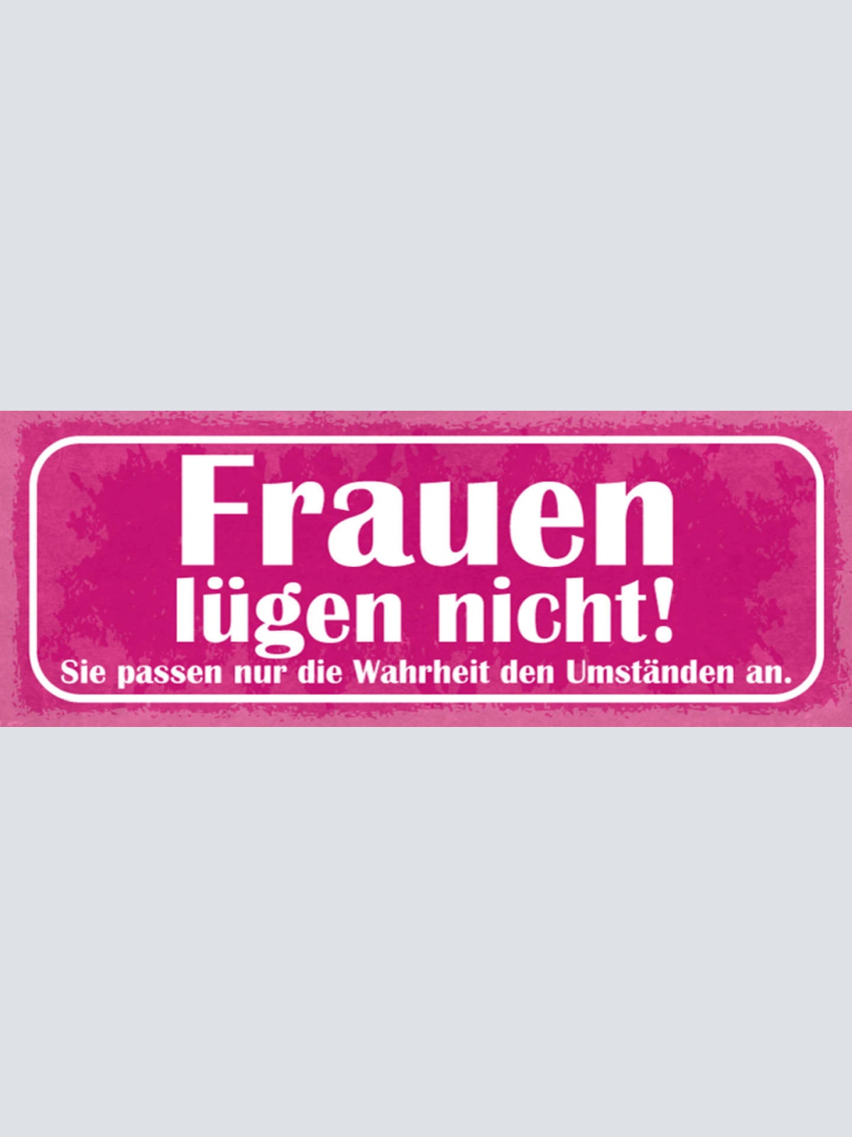 Schild Frauen Lügen Nicht Sie Passen Nur Die Wahrheit Den Umständen An 27x10