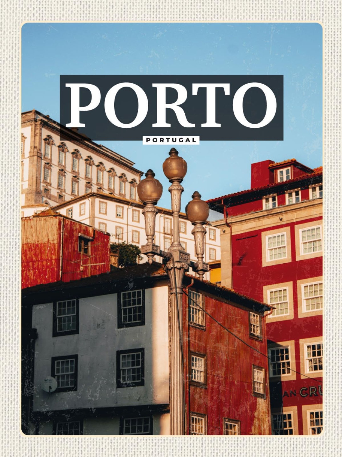 Schild Porto Portugal Gebäude Haus Stadt 12x18 20x30 30x40 Blech od. Holz