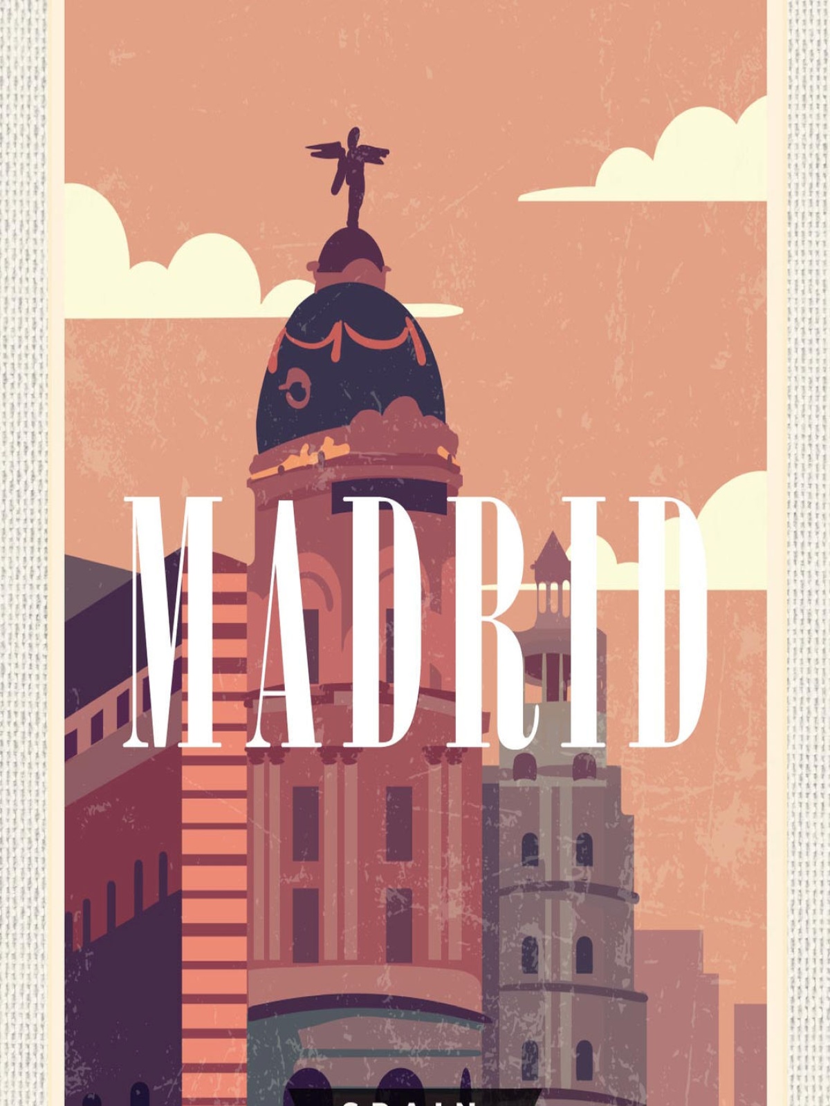 Schild Madrid Spanien Stadt Spain Illustration 12x18 20x30 30x40 Blech od. Holz