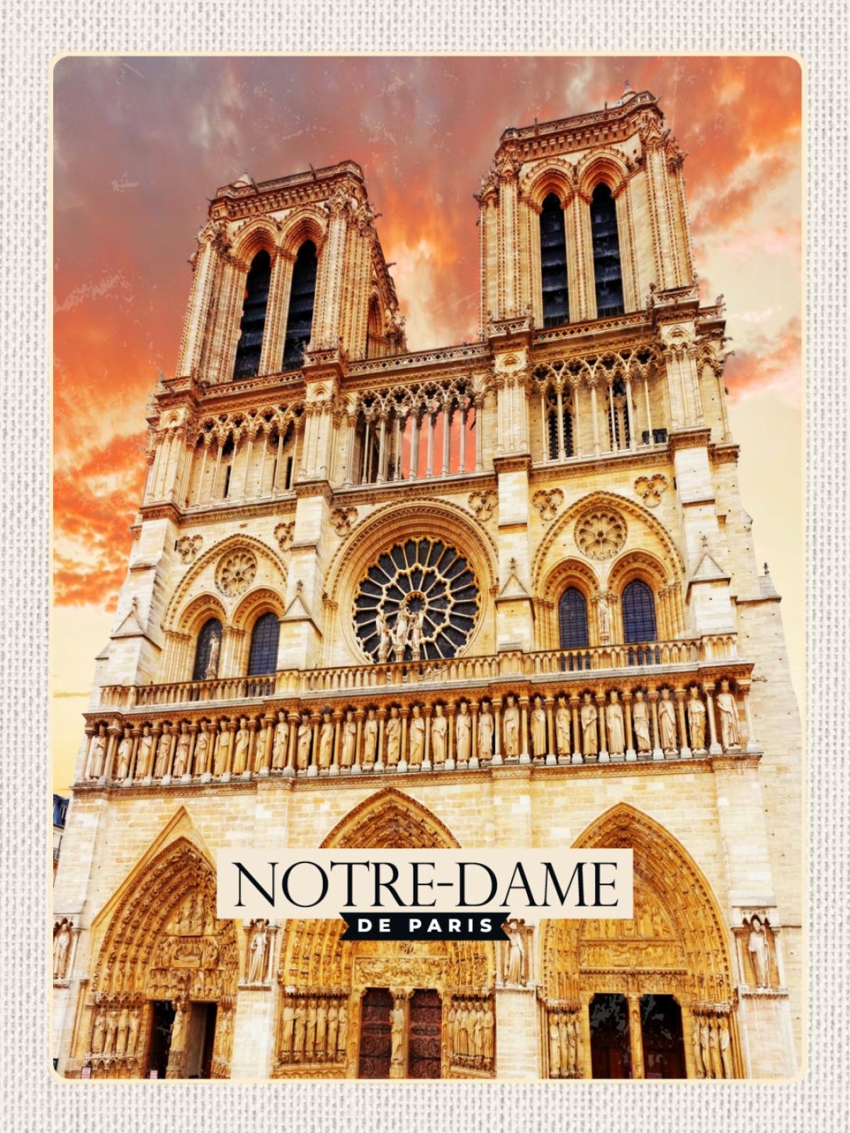 Schild Notre-Dame De Paris Frankreich Kathedrale 12x18 20x30 30x40 Blech/Holz