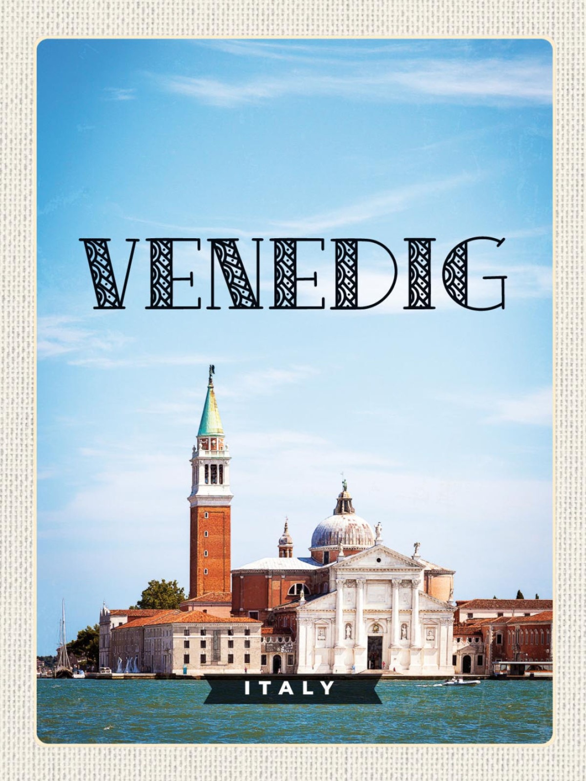 Schild Venedig Italy Venice Italien Hafen Meer 12x18 20x30 30x40 Blech/Holz