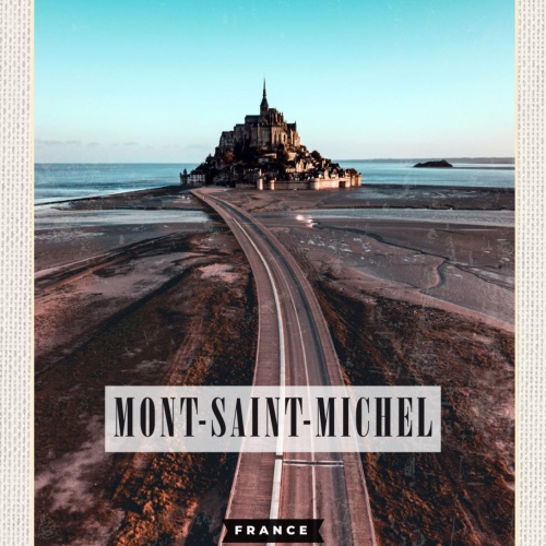 Schild Mont-Saint-Michel France Frankreich Insel 12x18 20x30 30x40 Blech/Holz