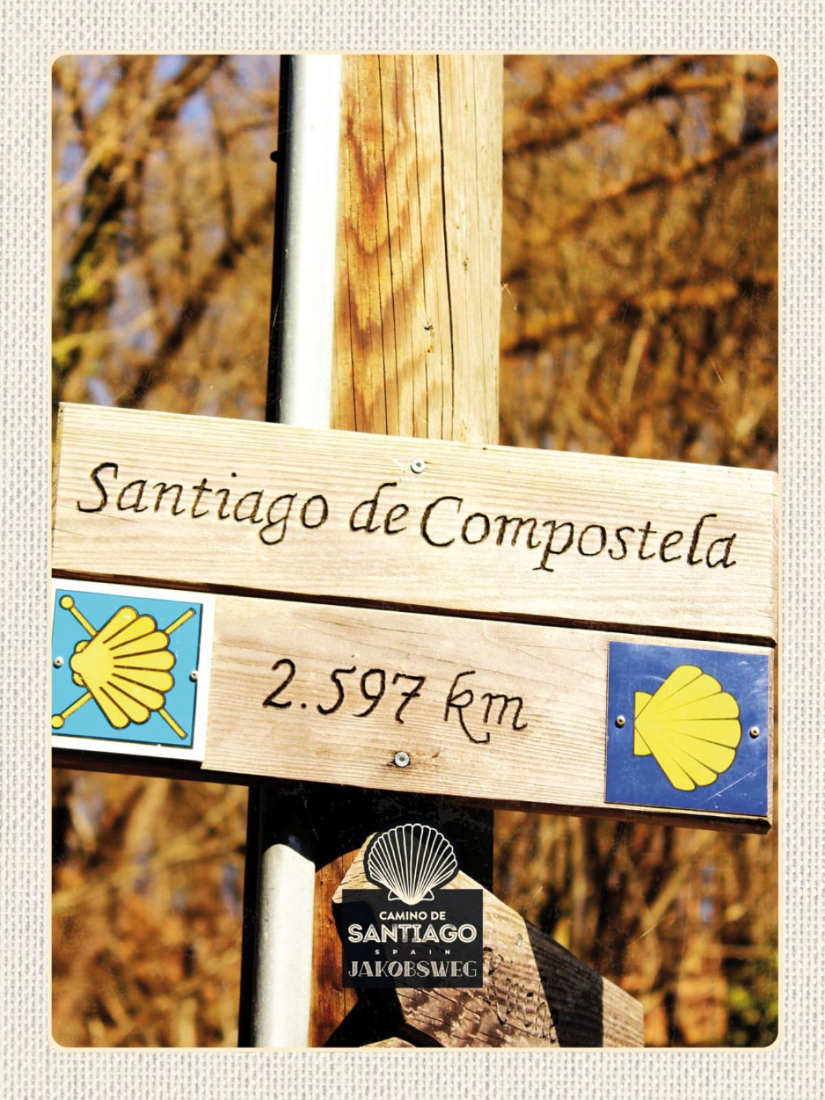 Schild Camino De Santiago Jakobsweg Wegweiser ESP 12x18 20x30 30x40 Blech/Holz