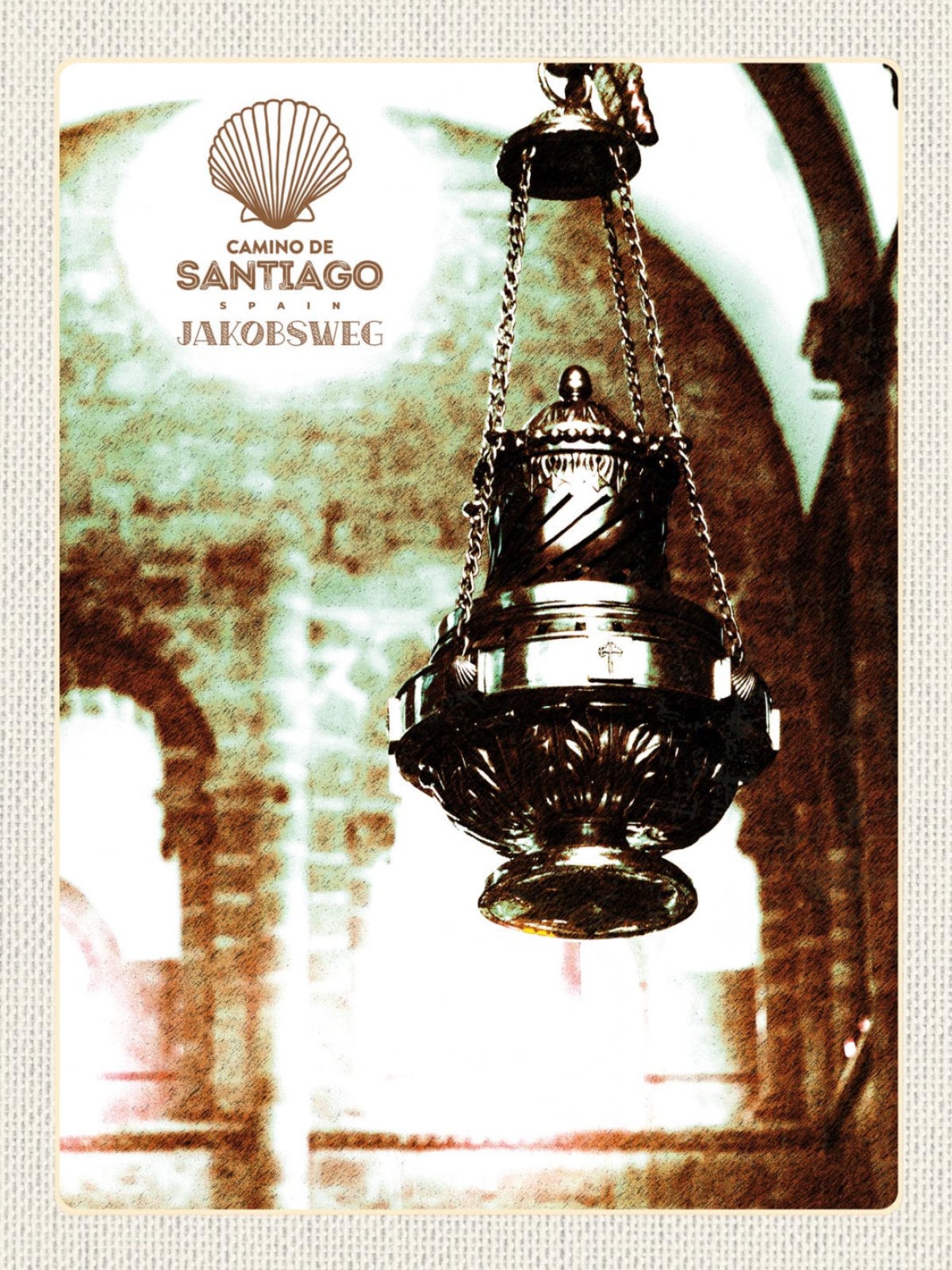 Schild Camino De Santiago Jakobsweg Laterne ESP 12x18 20x30 30x40 Blech/Holz