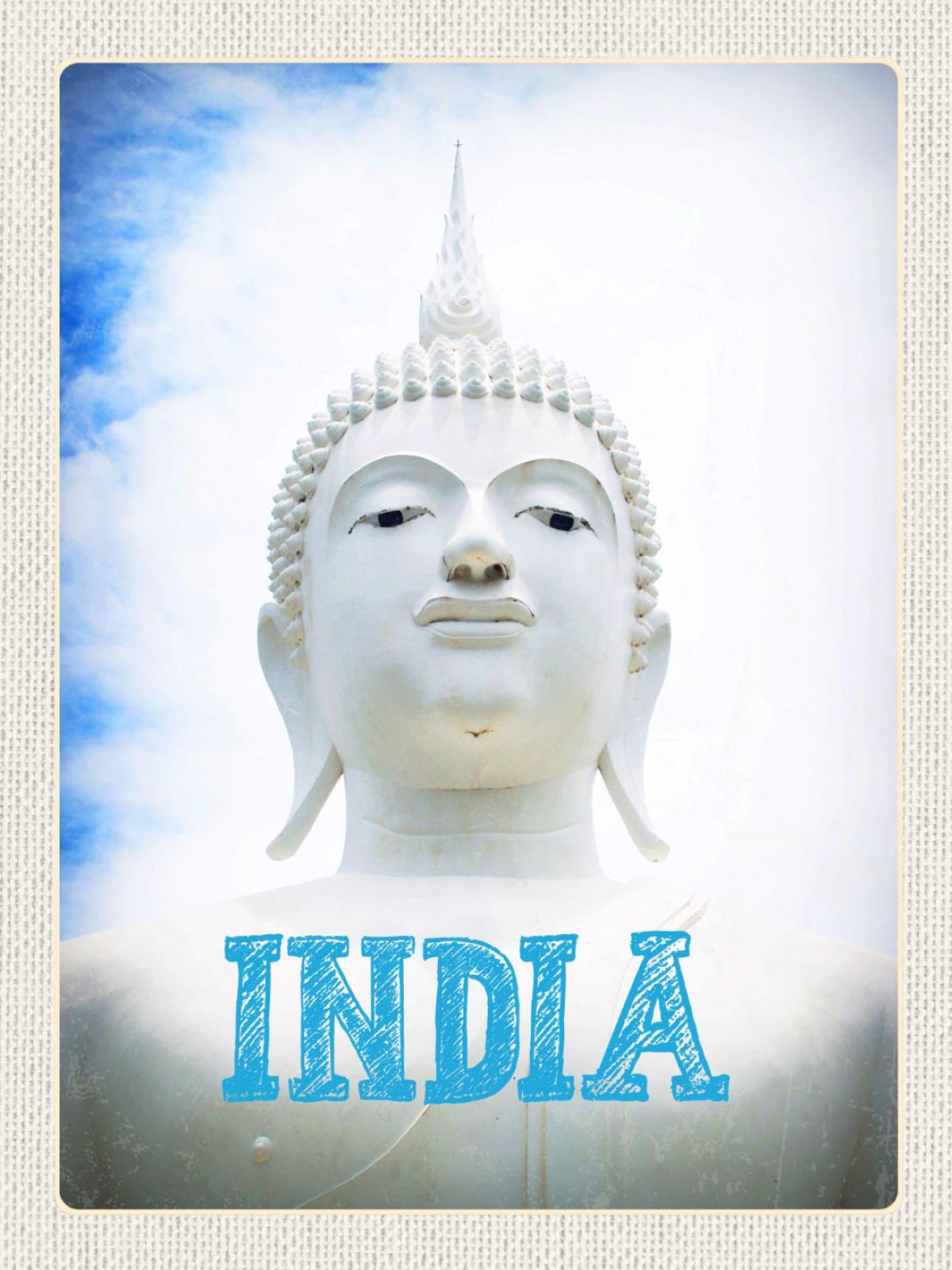 Schild India Indien Buddha Statue Buddhismus Zen 12x18 20x30 30x40 Blech/Holz