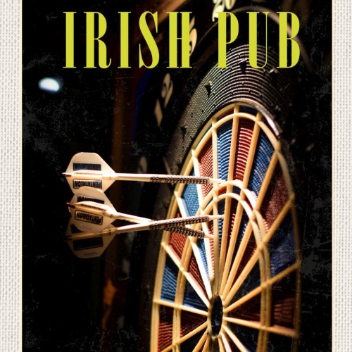 Schild Irish Pub Ireland Irland Dart Alkohol Bar 12x18 20x30 30x40 Blech/Holz