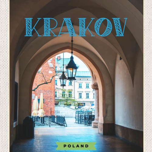 Schild Krakov Poland Krakau Polen Tuchhallen Stadt 12x18 20x30 30x40 Blech/Holz