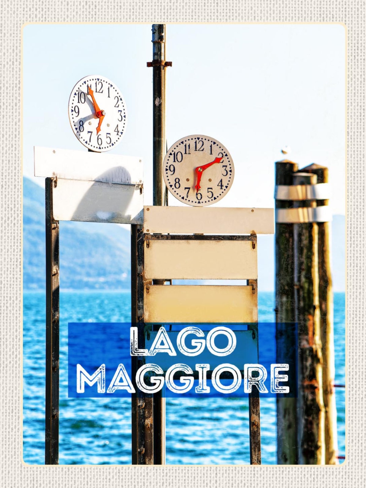 Schild Lago Maggiore See ITA CH Schiff Anlegestelle 12x18 20x30 30x40 Blech/Holz