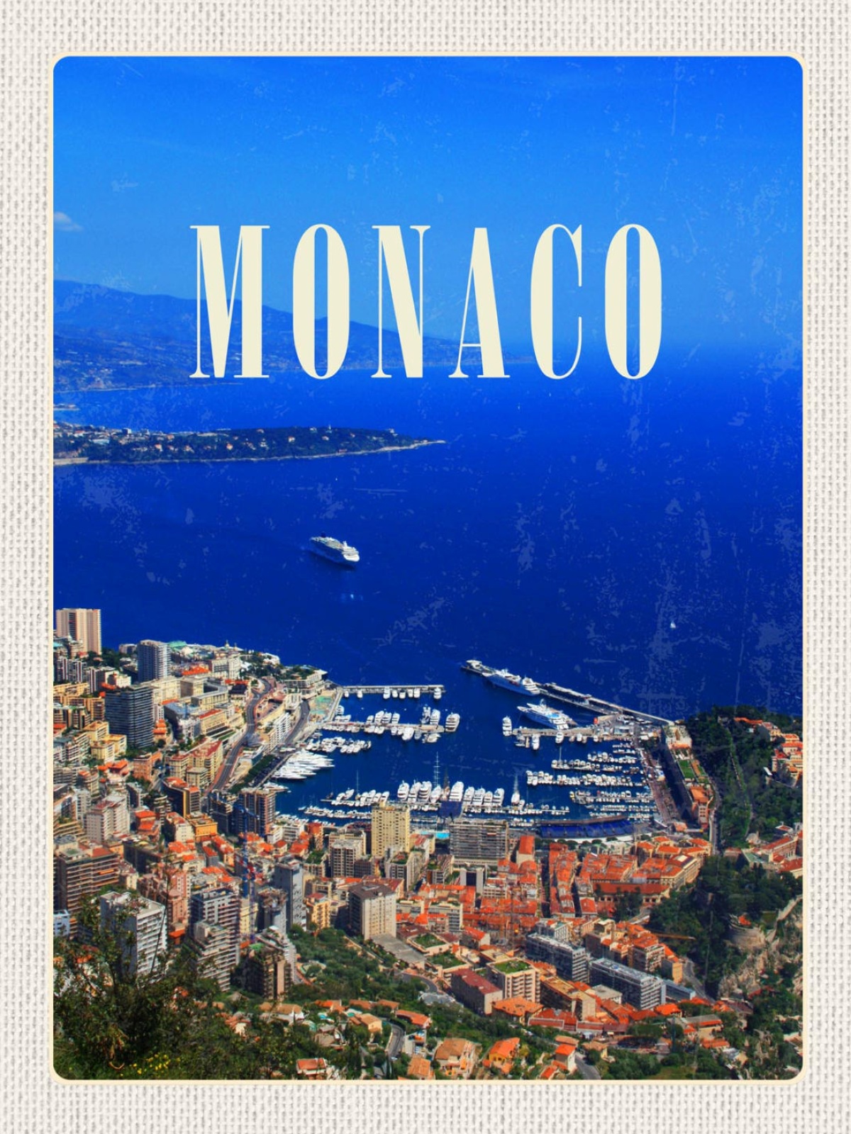Schild Monaco Fürstentum Stadt Hafen Monte Carlo 12x18 20x30 30x40 Blech/Holz