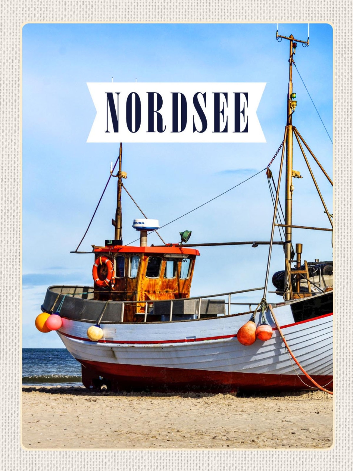 Schild Nordsee Küste Strand Schiff Meer D EU 12x18 20x30 30x40 Blech/Holz