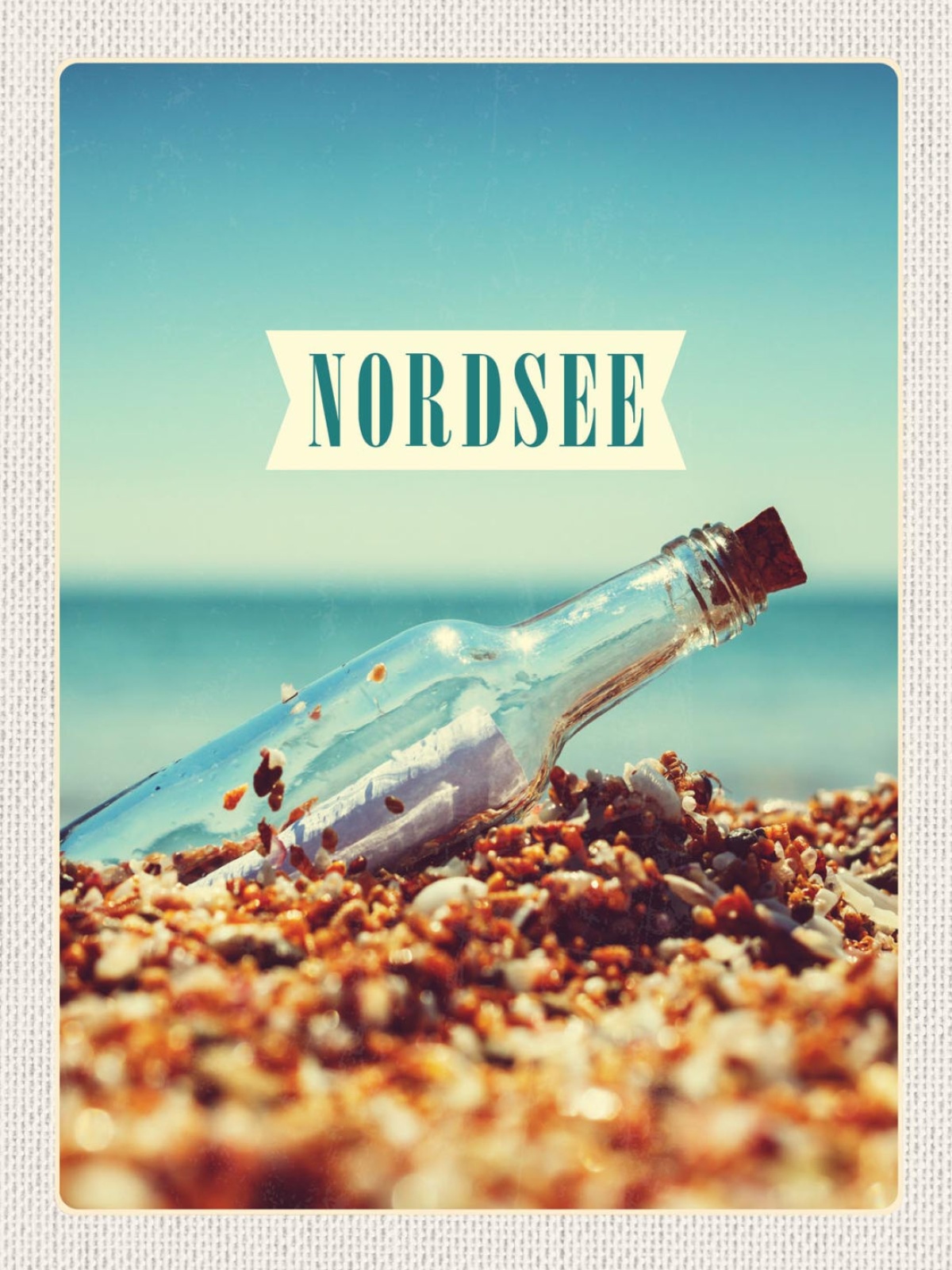 Schild Nordsee Küste Strand Flaschenpost  Meer D EU 12x18 20x30 30x40 Blech/Holz