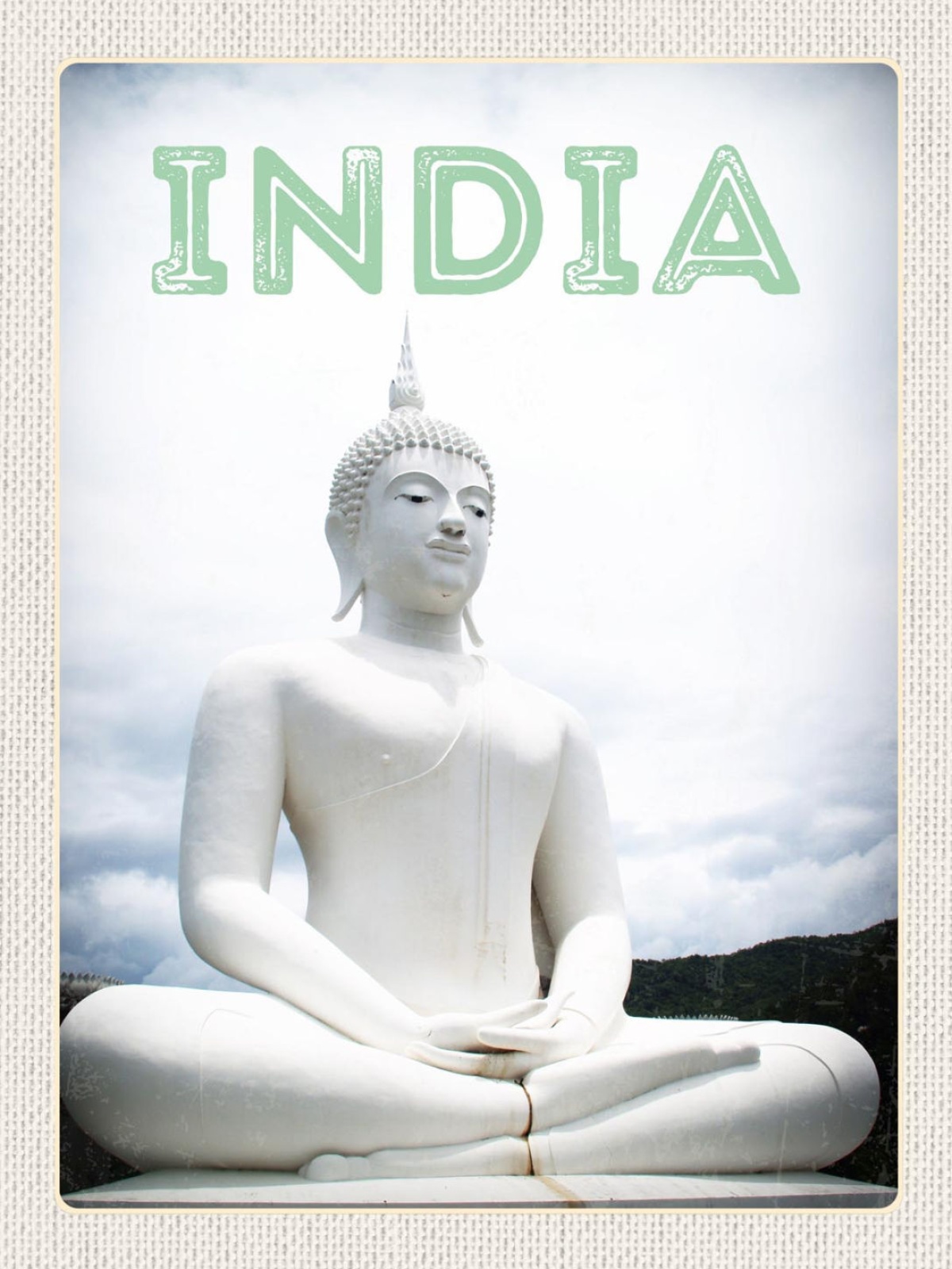 Schild India Indien Buddha Statue Zen Meditation 12x18 20x30 30x40 Blech/Holz