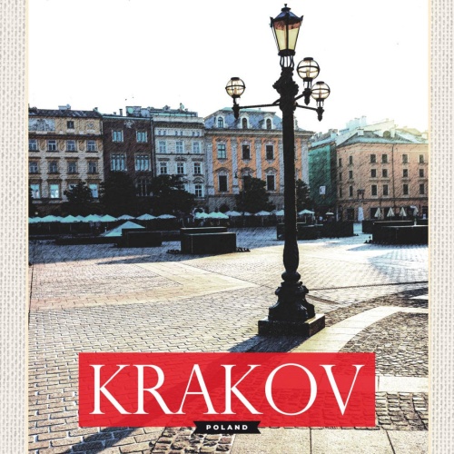 Schild Krakov Poland Krakau Polen Hauptmarkt Stadt 12x18 20x30 30x40 Blech/Holz
