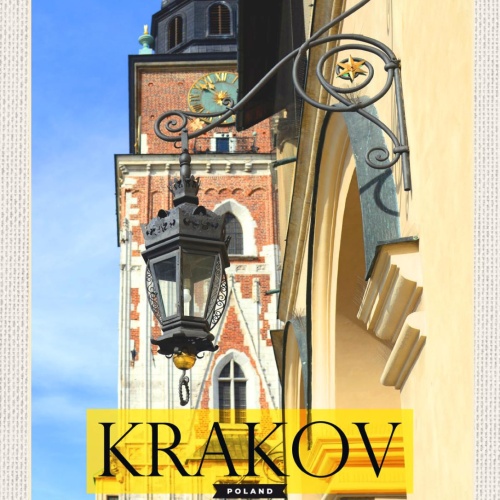Schild Krakov Poland Krakau Polen Straßen Laterne 12x18 20x30 30x40 Blech/Holz