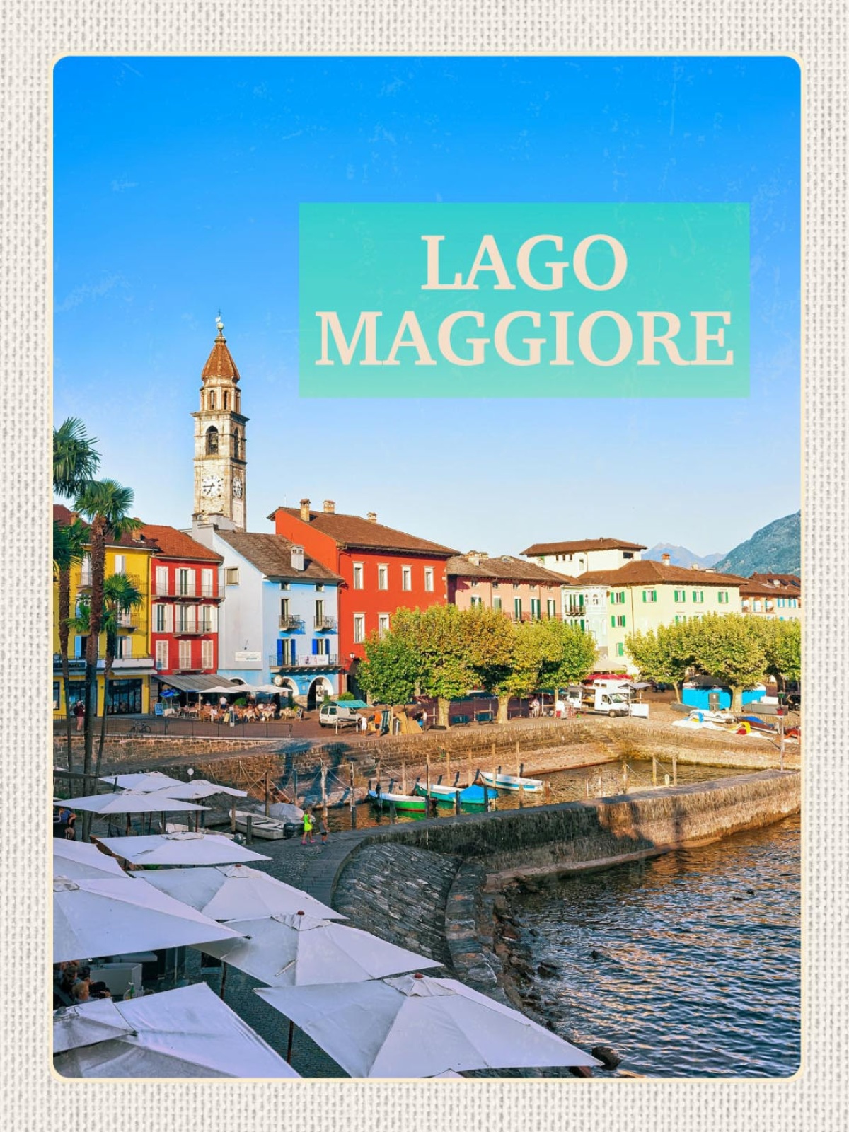 Schild Lago Maggiore See Italien Schweiz Ascona 12x18 20x30 30x40 Blech/Holz