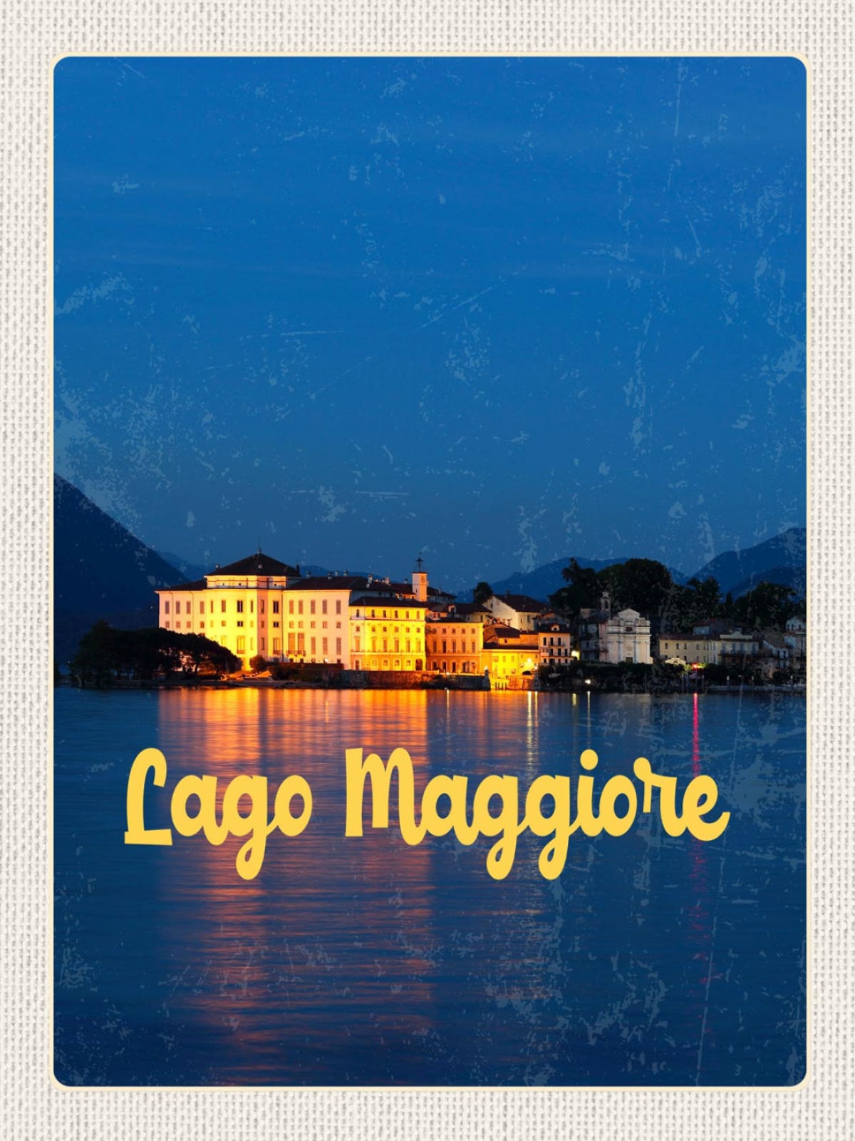 Schild Lago Maggiore See ITA CH Palazzo Borromeo 12x18 20x30 30x40 Blech/Holz