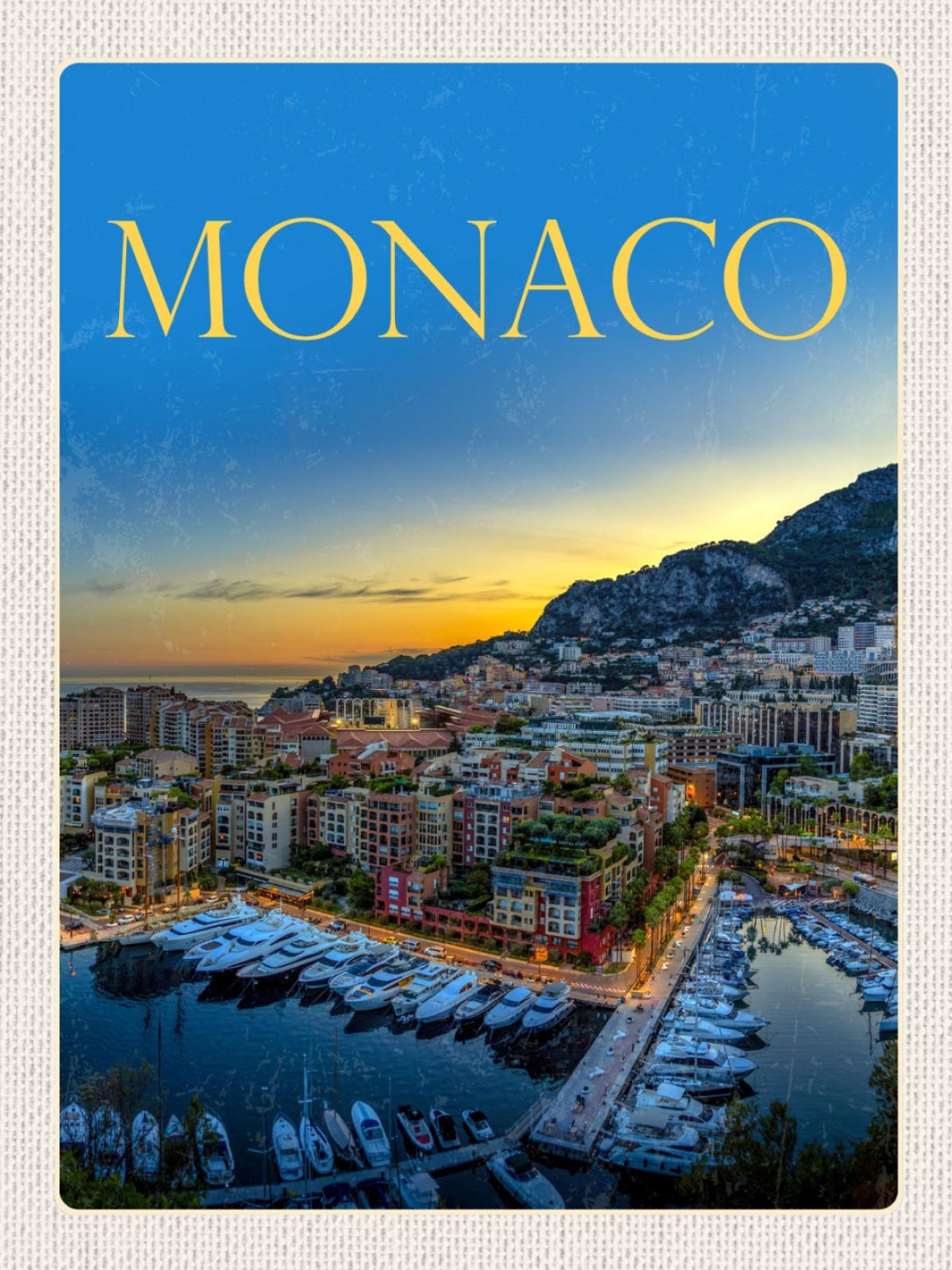 Schild Monaco Fürstentum Stadt Hafen Monte Carlo 12x18 20x30 30x40 Blech/Holz
