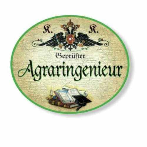 KuK Nostalgie Holzschild geprüfter Agraringenieur