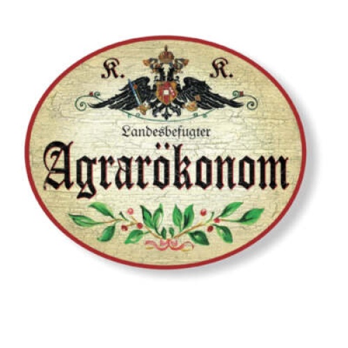 KuK Nostalgie Holzschild landesbefugter Agrarökonom