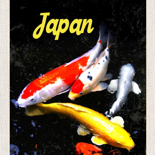 Schild Japan Koi Karpfen Fisch Zucht Nishikigoi 12x18 20x30 30x40 Blech/Holz