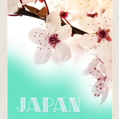 Schild Japan Sakura Kirschblüte Baum Cherry Hanami 12x18 20x30 30x40 Blech/Holz