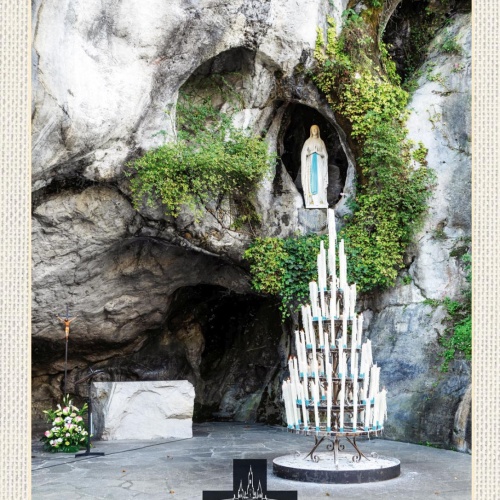 Schild Lourdes France Frankreich Lieben Frau Maria 12x18 20x30 30x40 Blech/Holz