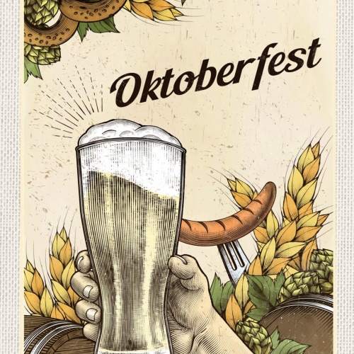 Schild Oktoberfest München Bayern Bier Wurst D 12x18 20x30 30x40 Blech/Holz