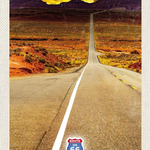 Schild Route 66 Landschaft Fernstraße Highway USA 12x18 20x30 30x40 Blech/Holz