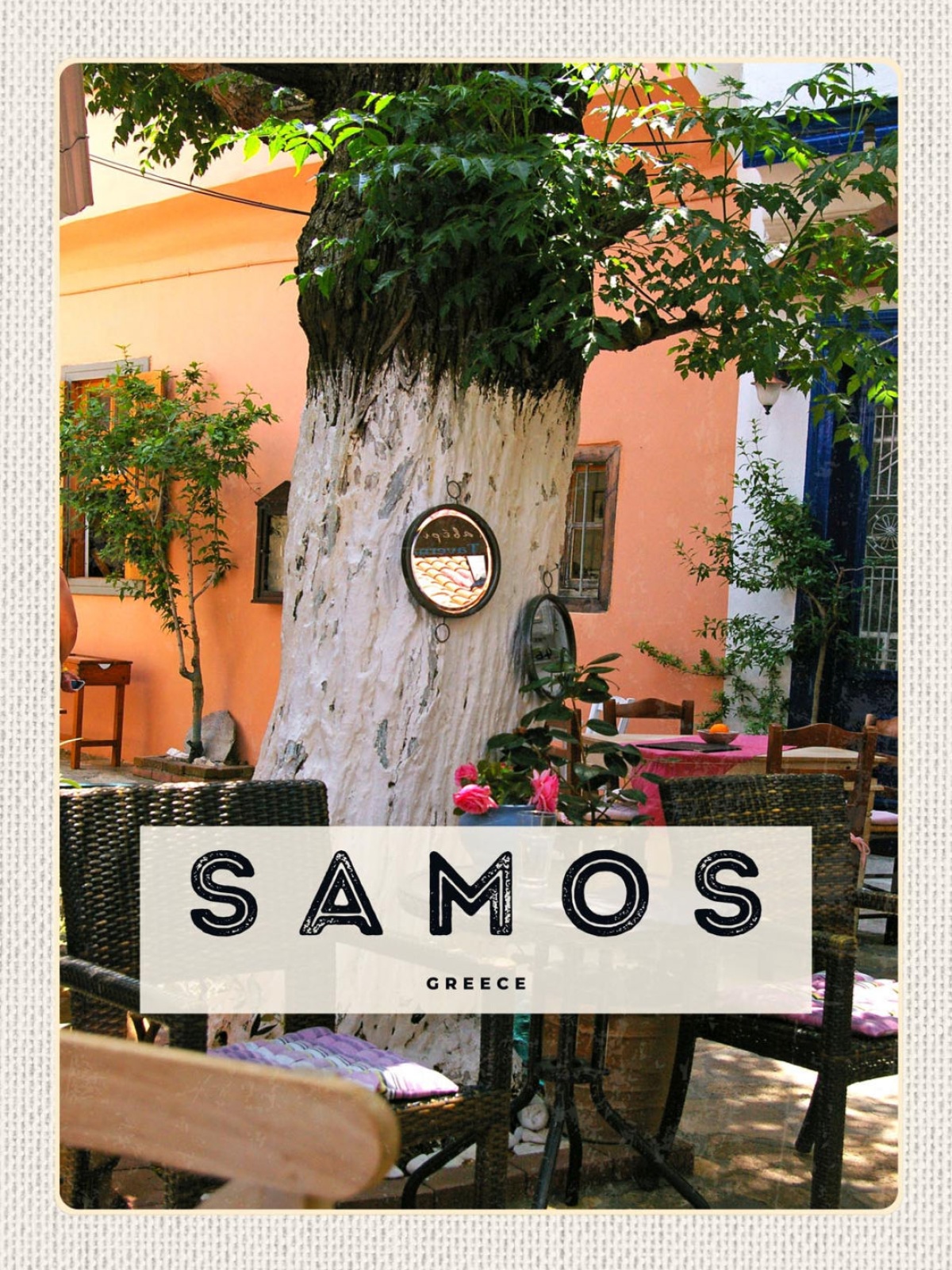 Schild Samos Greece Griechenland Restaurant Imbiss 12x18 20x30 30x40 Blech/Holz