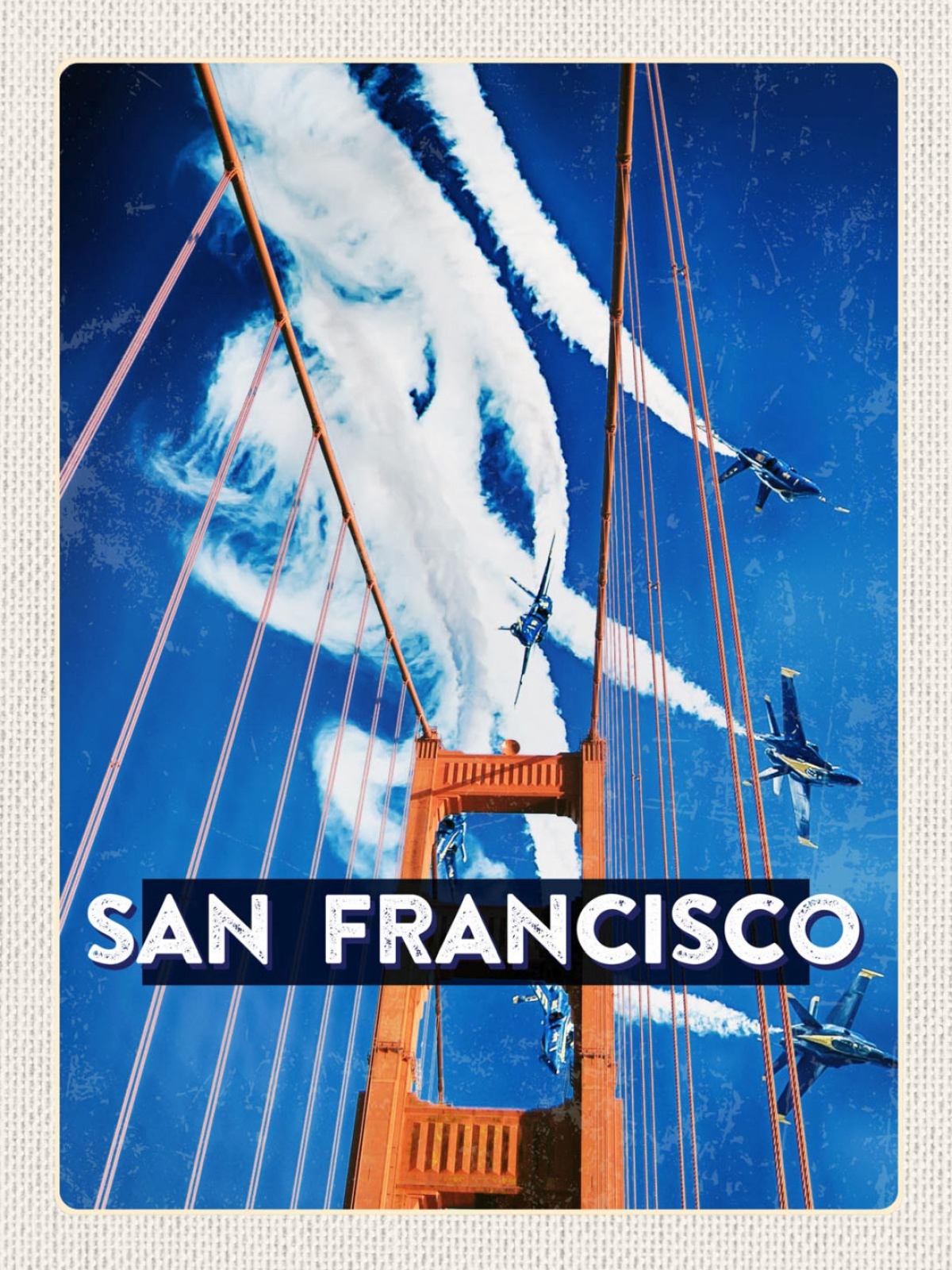 Schild San Francisco Golden Gate Bridge Jets USA 12x18 20x30 30x40 Blech/Holz