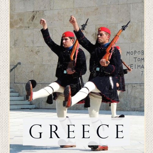 Schild Greece Griechenland Athen Wache Parlament 12x18 20x30 30x40 Blech/Holz