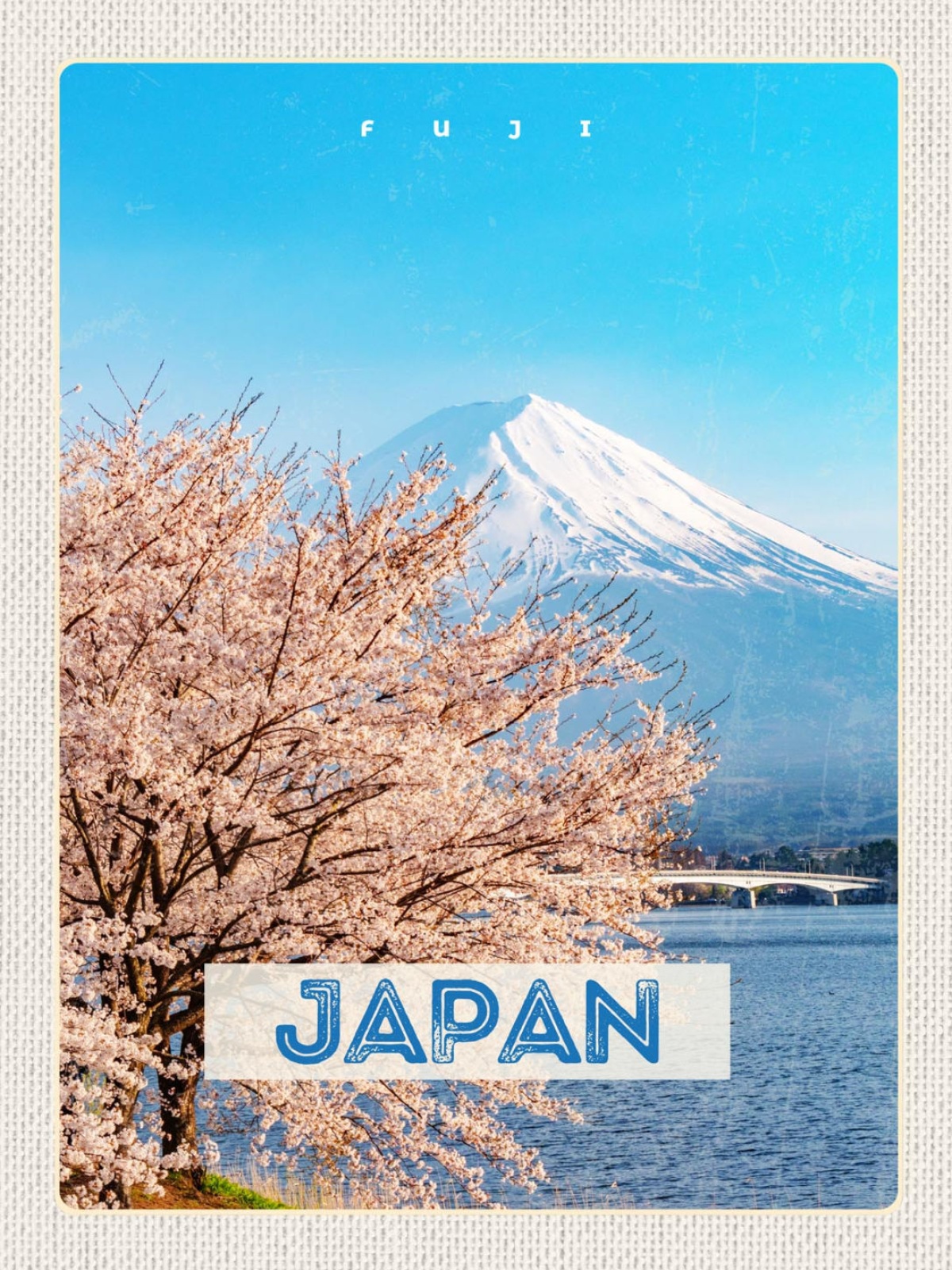 Schild Japan Mt. Fuji Yama Berg Sakura Kirschblüte 12x18 20x30 30x40 Blech/Holz