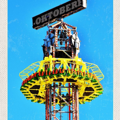 Schild Oktoberfest München Bayern Skyfall Turm D 12x18 20x30 30x40 Blech/Holz