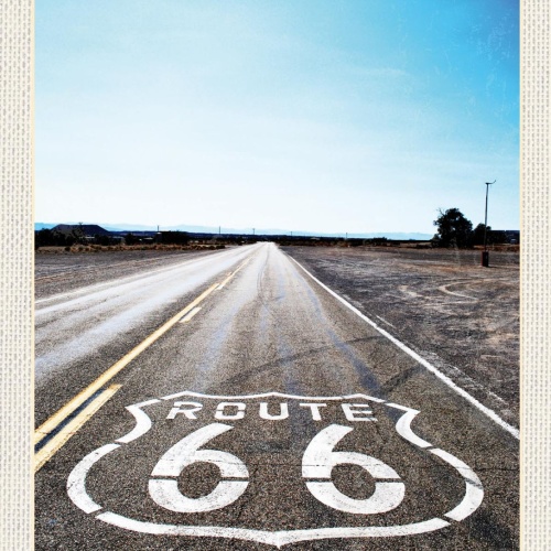 Schild Route 66 Highway Fernstraße Autobahn USA 12x18 20x30 30x40 Blech/Holz