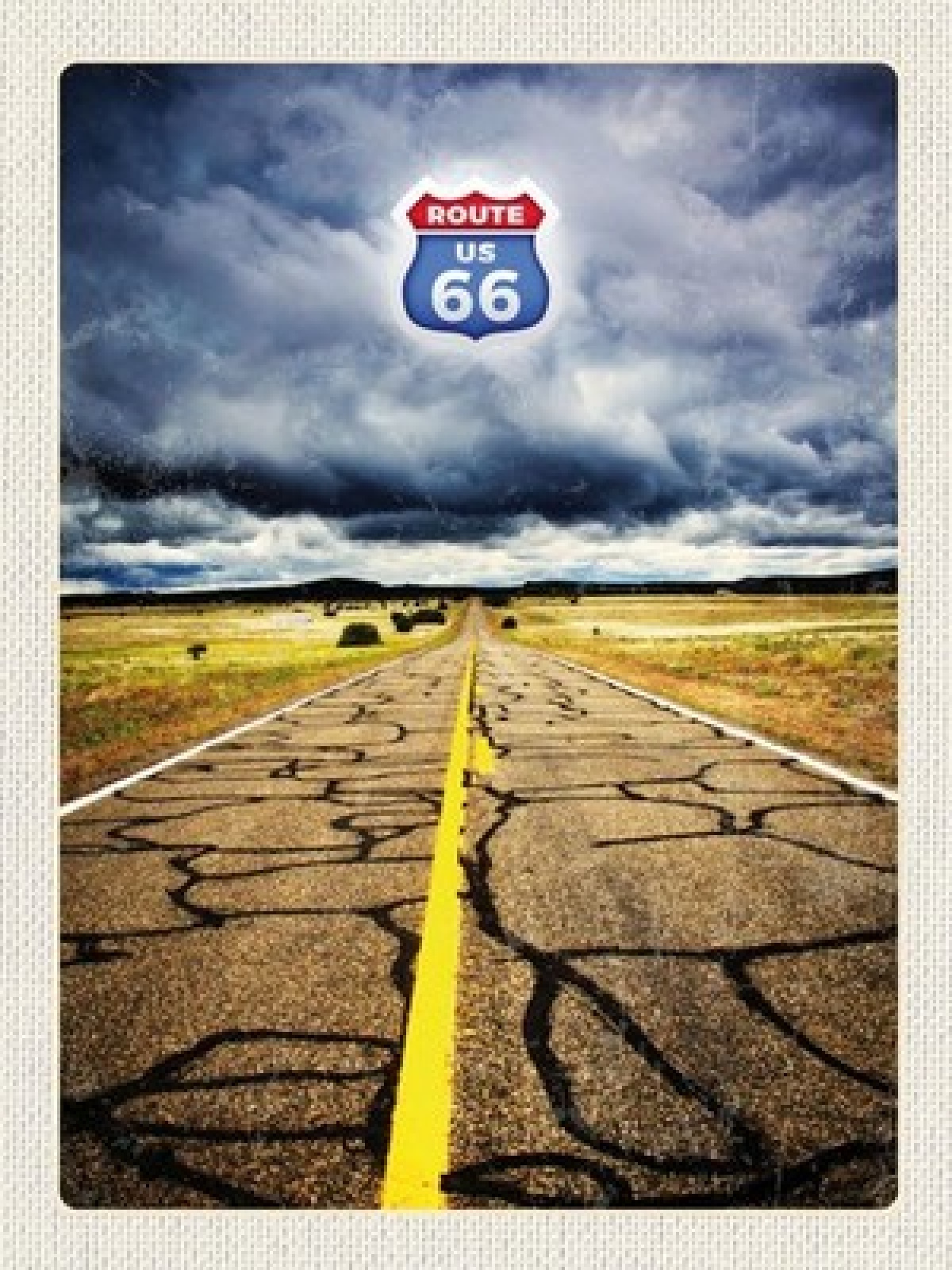 Schild Route 66 Landschaft Fernstraße Highway USA 12x18 20x30 30x40 Blech/Holz