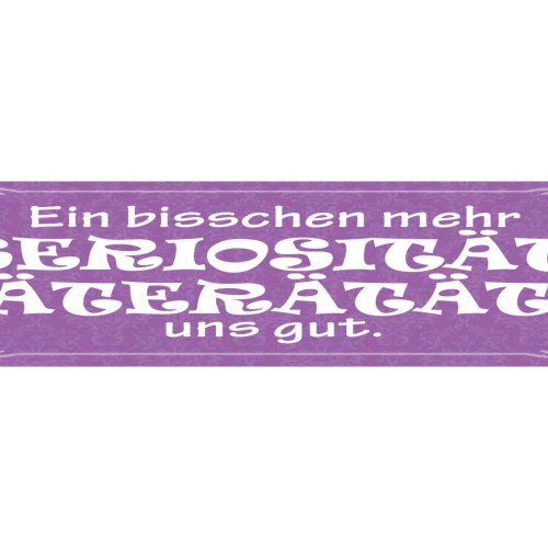 Schild Ein Bischen Mehr Seriösität Täterätäte Uns Gut 46 x 10 Blech od. Holz