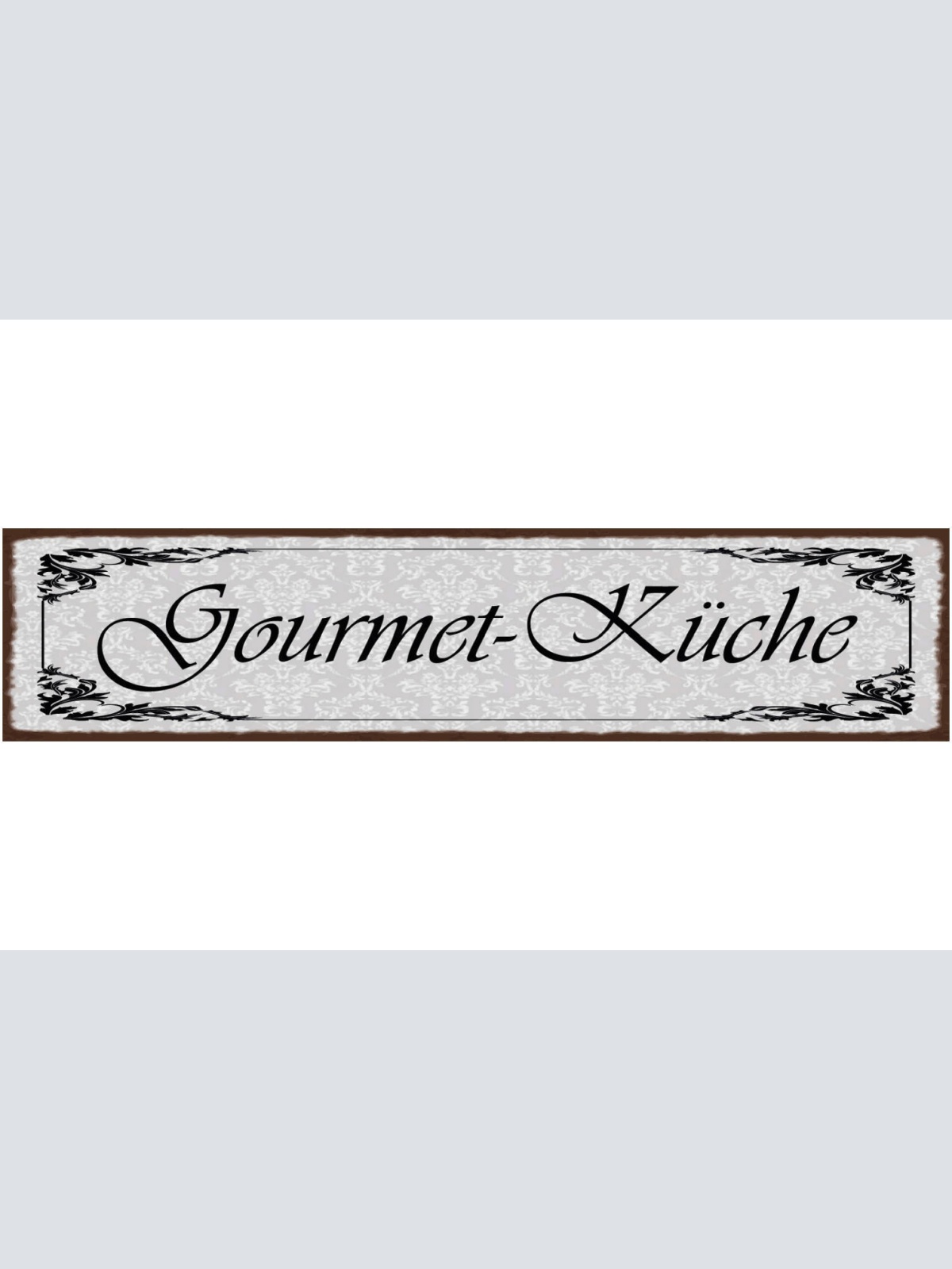 Schild Gourmet Küche Kochen Koch Restaurant Essen Wohnung 46 x 10 Blech od. Holz
