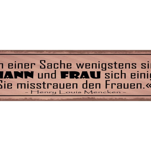 Schild In Einer Sache Sind Mann & Frau Sich Einig Misstrauen Den Frauen Meincken