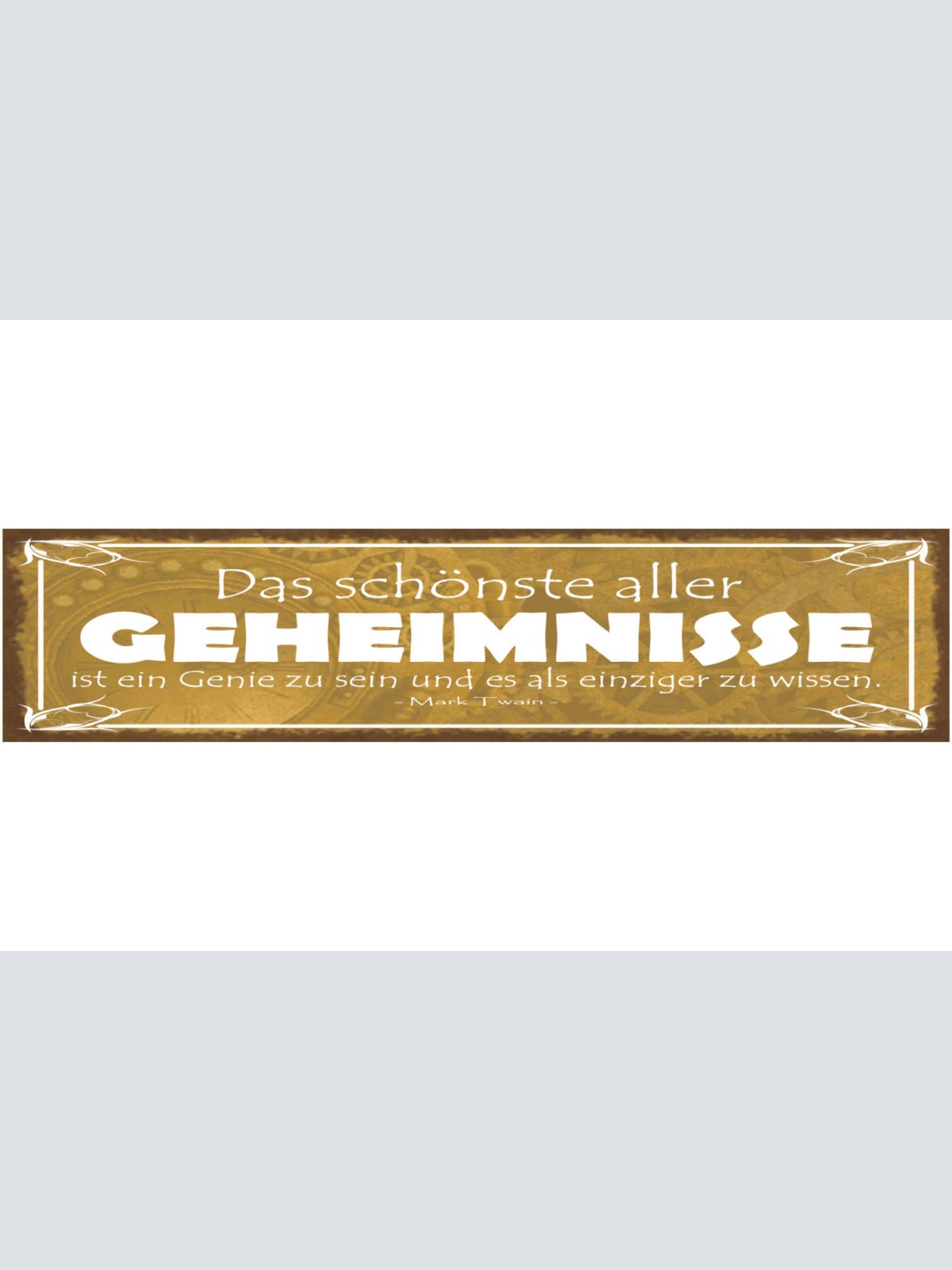 Schild Das Schönste Aller Geheimnisse Ein Genie Zu Sein Als Einziger Zu Wissen