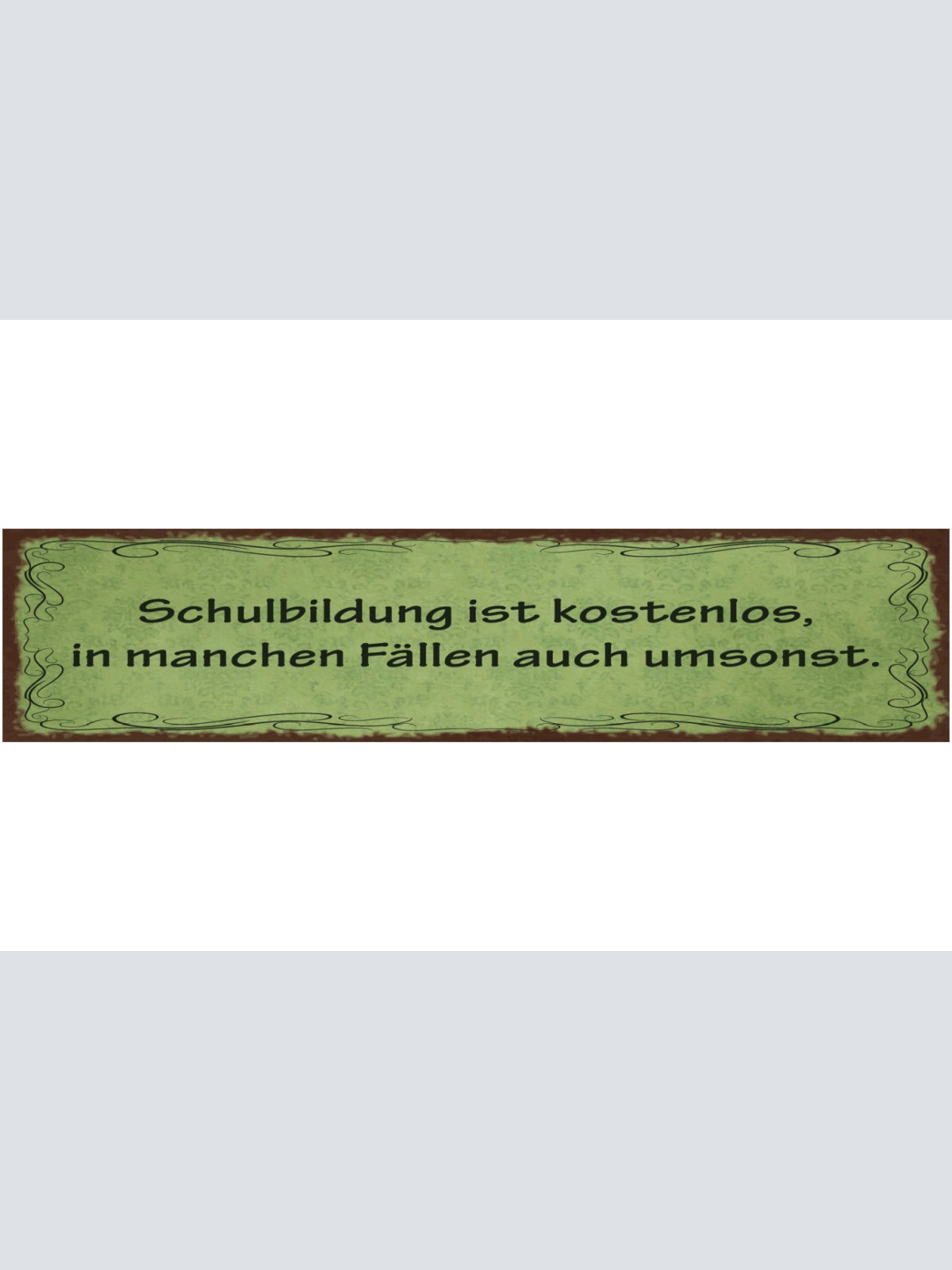 Schild Schulbildung Ist Kostenlos In Manchen Fällen Auch Umsonst 46 x 10