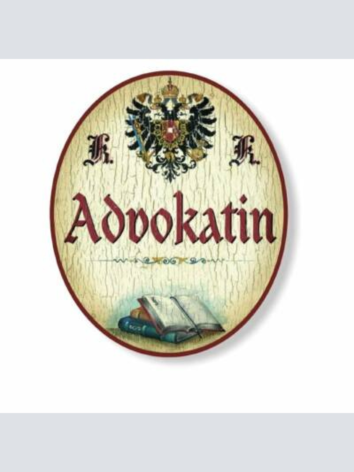 Kuk nostalgie holzschild advokatin