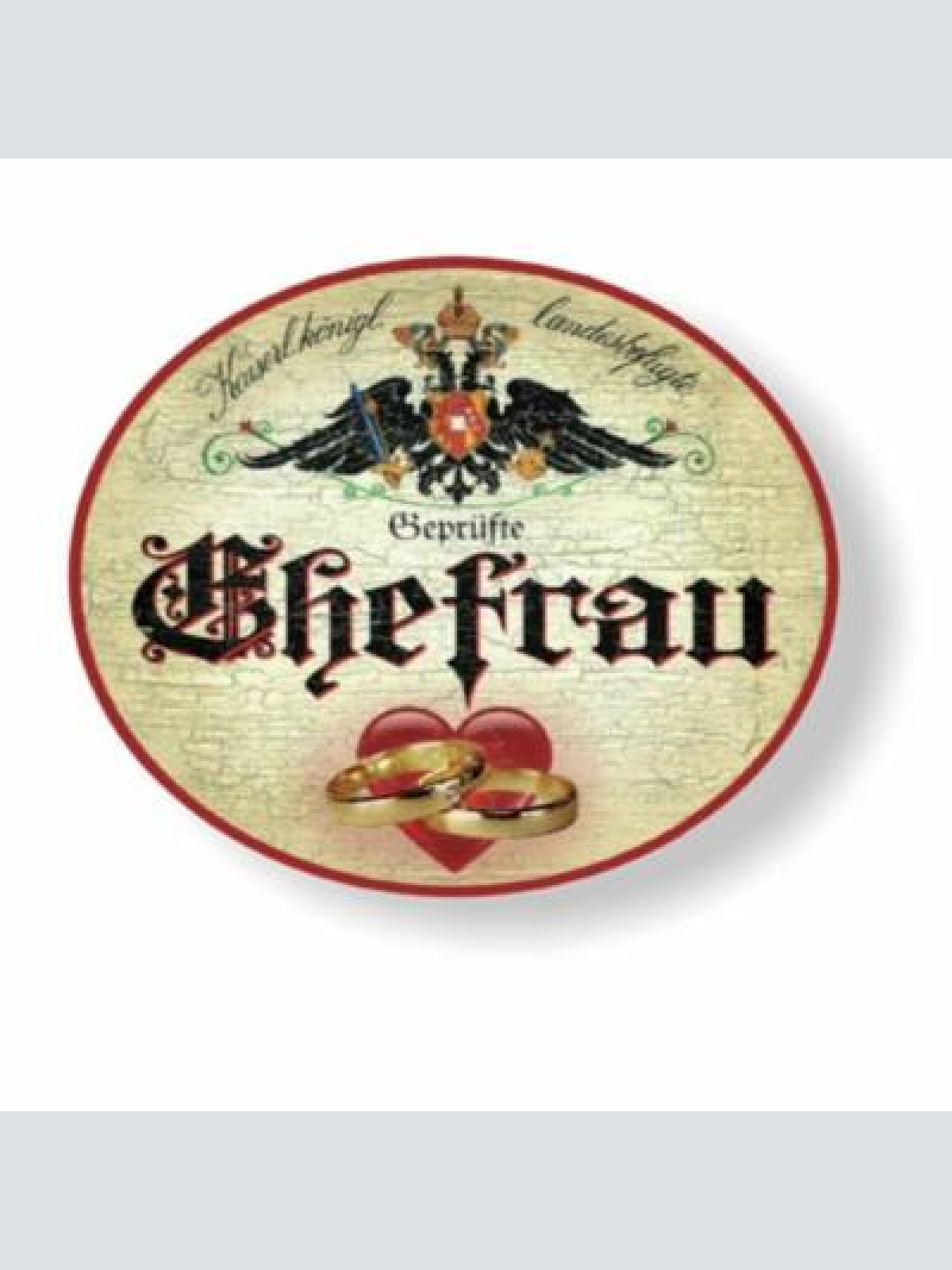 Kuk nostalgie holzschild geprüfte ehefrau